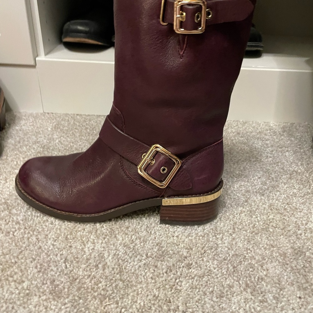BNIB Vince Camuto Windy Moto Boots Dark purple 7 M - Picture 2 of 6